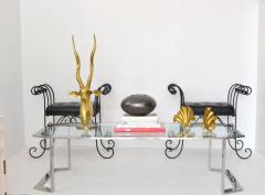 Postmodern Chrome and Brass Coffee Table - 643747