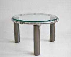 Postmodern Gunmetal and Chrome Side Table - 672727