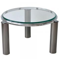 Postmodern Gunmetal and Chrome Side Table - 672729