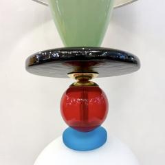 Postmodern Italian Memphis Design Green Blue White Red Black Murano Glass Lamps - 3400504