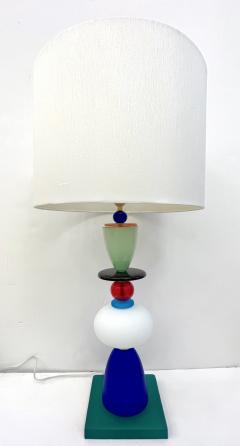 Postmodern Italian Memphis Design Green Blue White Red Black Murano Glass Lamps - 3400507