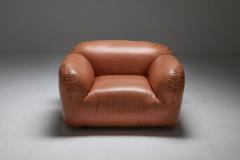 Postmodern Italian Natural Leather Lounge Chairs 1980s - 1337871