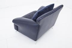 Postmodern Leather and Mohair Lounge Chairs Polished Aluminum Legs circa 1988 - 1795652