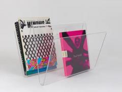 Postmodern Lucite ZigZag News Rack Magazine Stand Italy 1980s - 4062807