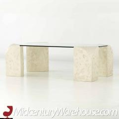 Postmodern Mactan Glass and Pastor Stone Coffee Table - 3693929