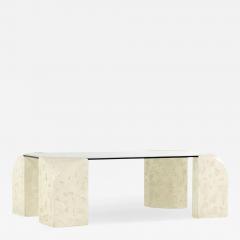 Postmodern Mactan Glass and Pastor Stone Coffee Table - 3742802