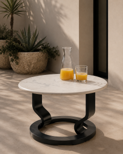 Postmodern Marmorino Coffee Table Sweden Circa 1980s - 4802901