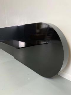 Postmodern Massive Custom Made Headboard and Smoked Glass Side Table Combination - 2468623