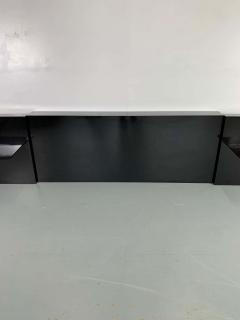 Postmodern Massive Custom Made Headboard and Smoked Glass Side Table Combination - 2468625