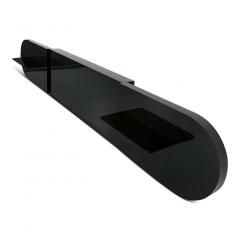 Postmodern Massive Custom Made Headboard and Smoked Glass Side Table Combination - 2468627