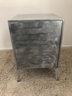 Postmodern Memphis Style Brushed Aluminum Nightstands End Tables - 1366354