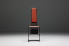 Postmodern Metal Cognac Leather Chair 1980s - 2335305