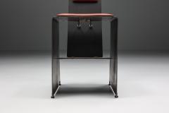 Postmodern Metal Leather Dinning Chair 1980s - 2335313