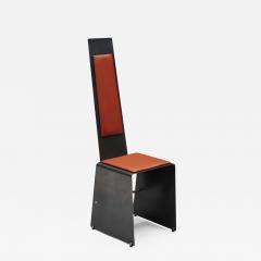 Postmodern Metal Leather Dinning Chair 1980s - 2336401