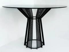 Postmodern Metal and Smoked Glass Dining Table - 3638685