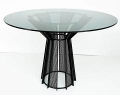 Postmodern Metal and Smoked Glass Dining Table - 3638727