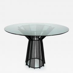 Postmodern Metal and Smoked Glass Dining Table - 3640305