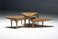 Postmodern Oak Nesting Coffee Tables Italy 1980s - 4577806