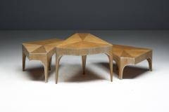 Postmodern Oak Nesting Coffee Tables Italy 1980s - 4577808