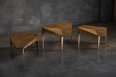 Postmodern Oak Nesting Coffee Tables Italy 1980s - 4577809