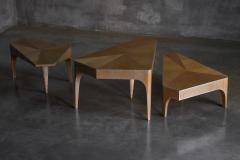 Postmodern Oak Nesting Coffee Tables Italy 1980s - 4577831