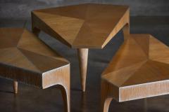 Postmodern Oak Nesting Coffee Tables Italy 1980s - 4577835