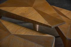 Postmodern Oak Nesting Coffee Tables Italy 1980s - 4577839