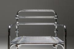 Postmodern Rietveld Style Chromed Metal Lounge Chair 1980s - 1691800