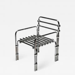 Postmodern Rietveld Style Chromed Metal Lounge Chair 1980s - 1695057