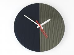 Postmodern Striped Mirror Glass Black White Wall Clock 1980s England - 4313185