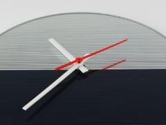 Postmodern Striped Mirror Glass Black White Wall Clock 1980s England - 4313211