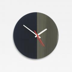 Postmodern Striped Mirror Glass Black White Wall Clock 1980s England - 4319721