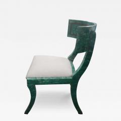 Postmodern Tessellated Stone And Brass Klismos Chair By Maitland Smith - 3655173