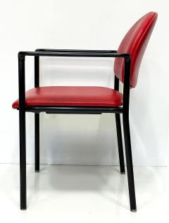 Postmodern Vintage Upholstered Steel Dining Armchairs Set of 4 USA - 4480885