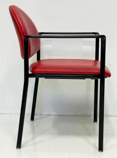 Postmodern Vintage Upholstered Steel Dining Armchairs Set of 4 USA - 4480887