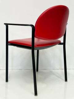 Postmodern Vintage Upholstered Steel Dining Armchairs Set of 4 USA - 4480888