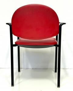 Postmodern Vintage Upholstered Steel Dining Armchairs Set of 4 USA - 4480889