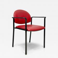 Postmodern Vintage Upholstered Steel Dining Armchairs Set of 4 USA - 4483645