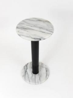 Postmodern White Carrara Marble Flower Stand Pedestal Table Italy 1980s - 4062655