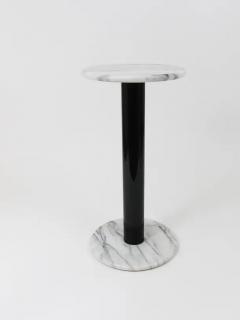 Postmodern White Carrara Marble Flower Stand Pedestal Table Italy 1980s - 4062726