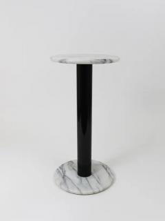 Postmodern White Carrara Marble Flower Stand Pedestal Table Italy 1980s - 4062733