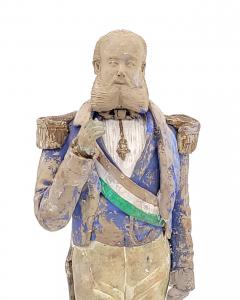 Pottery Painted Statue of Maximilian I of Mexico 19th Century - 3850964