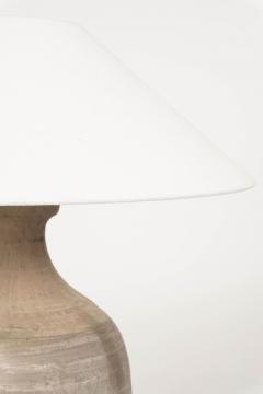 Pottery Vessel Lamp with Linen Coolie Shade - 4495605