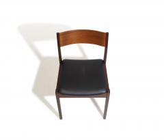 Poul Cadovius Midcentury CADO Danish Teak Dining Chairs in Black Leather - 3718731