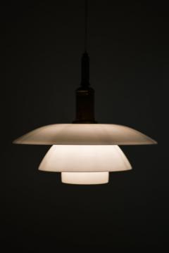 Poul Henningsen Ceiling Lamp Model PH 4 4 in Opaline Glass and Metal by Poul Henningsen 1930s - 4443327