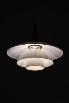 Poul Henningsen Ceiling Lamp Model PH 4 4 in Opaline Glass and Metal by Poul Henningsen 1930s - 4443340