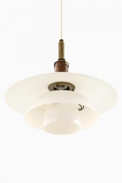 Poul Henningsen Ceiling Lamp Model PH 4 4 in Opaline Glass and Metal by Poul Henningsen 1930s - 4444243