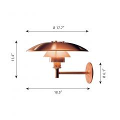 Poul Henningsen Large Poul Henningsen PH Wall Outdoor Sconce for Louis Poulsen in Raw Copper - 2184171