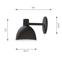 Poul Henningsen Louis Poulsen Todbold Outdoor Wall Light in Black - 1496742