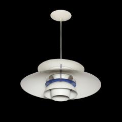 Poul Henningsen Mid Century PH5 Pendant White Blue Enamel Chandelier by Poul Henningsen - 4141982